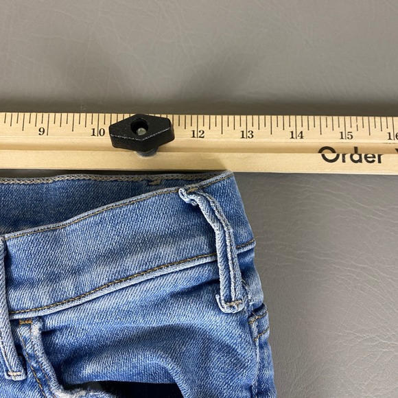 MOTHER The Hustler Ankle Fray Jeans Womens 26 Blue Distressed Ripped Flare Denim - Picture 7 of 13